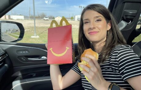 Andrea Kosar-Segovia on Road Trips: Andrea enjoys a Happy Meal on the road, showing how simple joys make the trip.