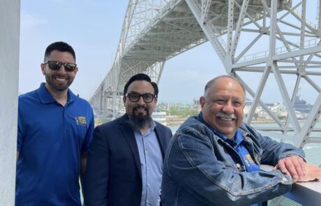 Taking in the view from the Port Authority building in Corpus Christi, Texas.